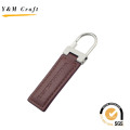 High Grade Hot Press Logo Blank Metal PU Leather Keychain